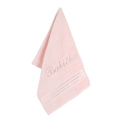 Bellatex Frotteehandtuch mit Stickerei Oma rosa , 50 x 100 cm
