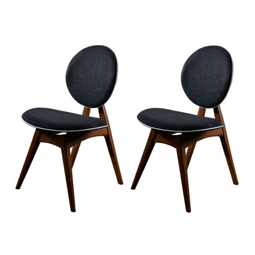 Set de scaune de sufragerie Touch Anthracite andWalnut, 2 buc.