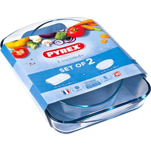 Pyrex üveg sütőedény készlet 2 db, 2,7 l + 2,2 l