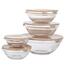 Altom Set of 5 glass bowls with lids, mixedcolours