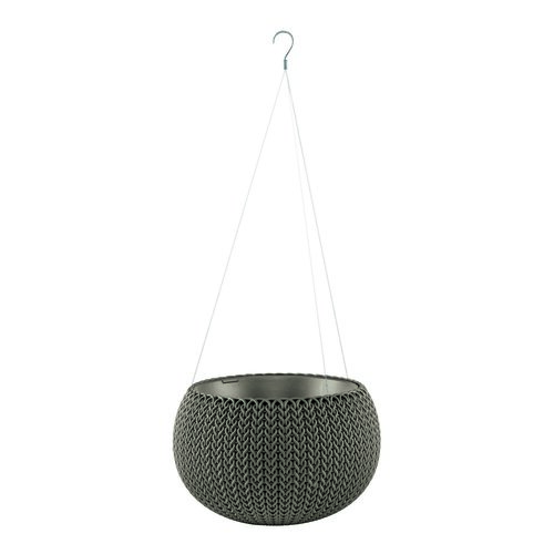 Keter Cozies viseči cvetlični lonec, siva, 3,2 l,28 x 18 cm