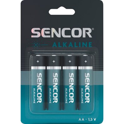 Sencor SBA LR6 alkalická baterie AA, 4 ks