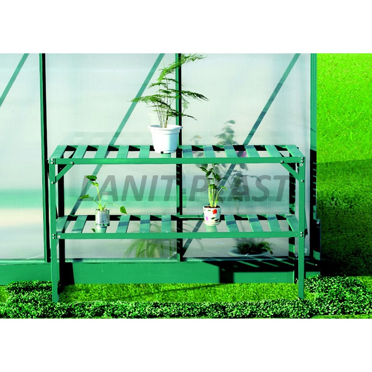 AL regál dvoupolicový zelený LanitGarden