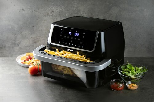 DOMO DO544FR horkovzdušná rodinná fritéza s průzorem, 10 l