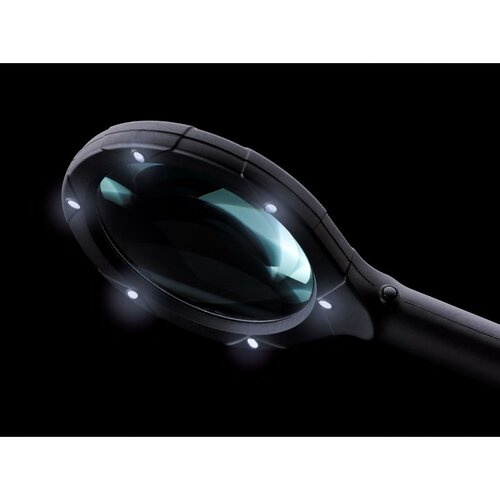 Lupa z LED svetlobo premer 8,5 cm, 6 LED