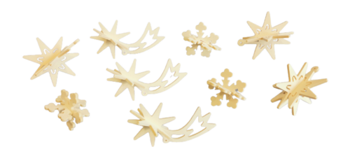 Ornamente de Crăciun din lemn Sky treasures, set 9 buc.