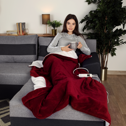 Elektryczna kołdra grzewcza MEDISA, bordowa