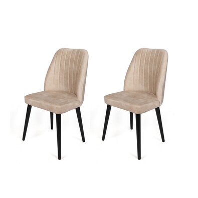 Set de scaune de sufragerie Alfa Beige and Black, 2 buc.