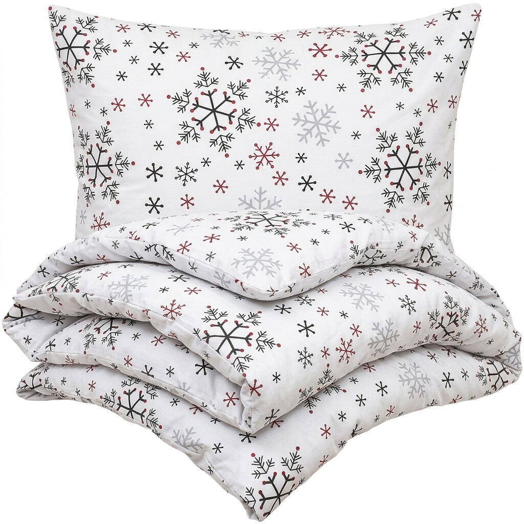 Fotografie produktu: 4Home Bavlnené obliečky Snowflakes, 140 x 200 cm, 70 x 90 cm