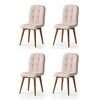 Sada jídelních židlí Retro Cream and Walnut, 4 ks