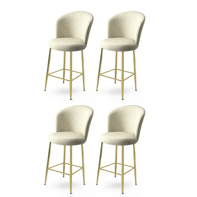 Set de scaune de bar Fora Cream and Gold, 4 buc., 4 buc