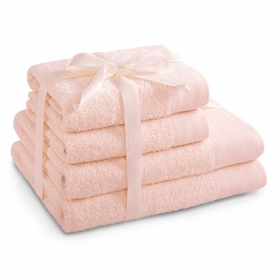 AmeliaHome Sada ručníků a osušek Amari světle růžová, 2 ks 50 x 100 cm, 2 ks 70 x 140 cm