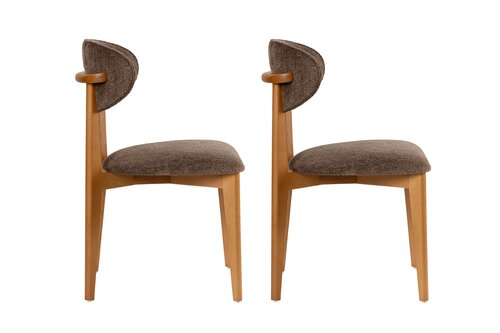 Zestaw krzeseł do jadalni Lionte Brown and Dark Oak, 2 szt.