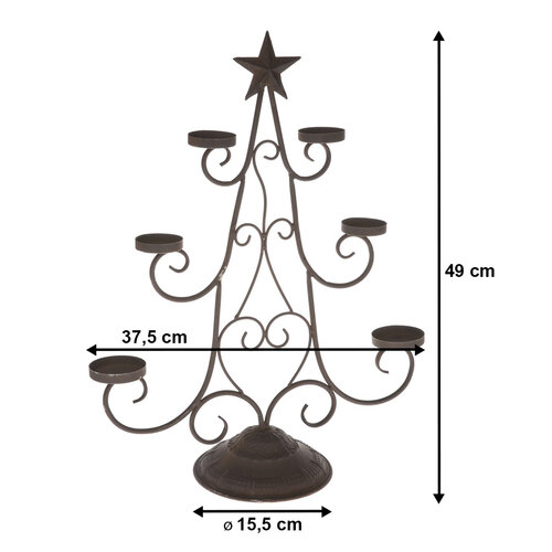 Starlet karácsonyi fém gyertyatartó, 37,5 x 48,5 x 15,5 cm