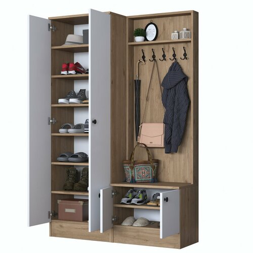 Predsieňová zostava Pone White and Walnut II