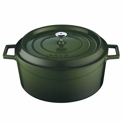 Oală din fontă LAVA Metal, diametru 20 cm, verde,2,6 l