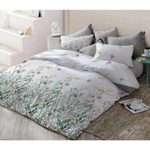 Bombažna posteljnina Zeleni travnik, 140 x 200 cm, 70 x 90 cm