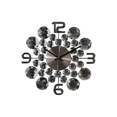 Nástenné hodiny Lavvu Crystal Jewel LCT1031  antracitová, pr. 34 cm