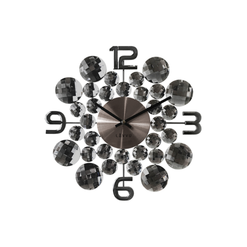 Nástěnné hodiny Lavvu Crystal Jewel LCT1031   antracitová, pr. 34 cm