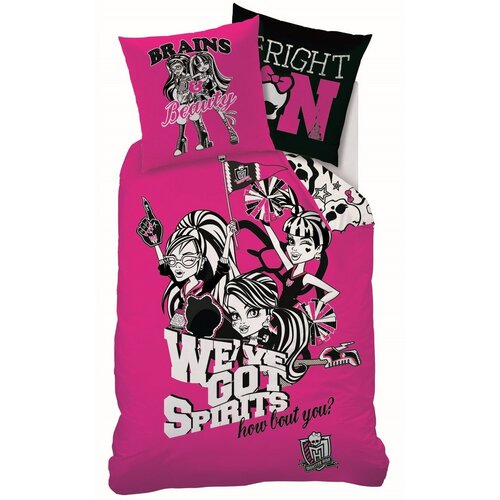 Detské bavlnené obliečky Monster High Fright On Pink, 140 x 200 cm, 70 x 90 cm