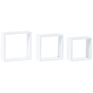 Set etajere de perete P-008, alb mat, 3 buc.