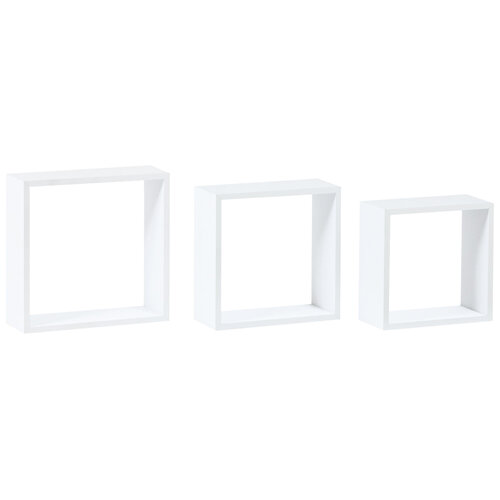 Set etajere de perete P-008, alb mat, 3 buc.