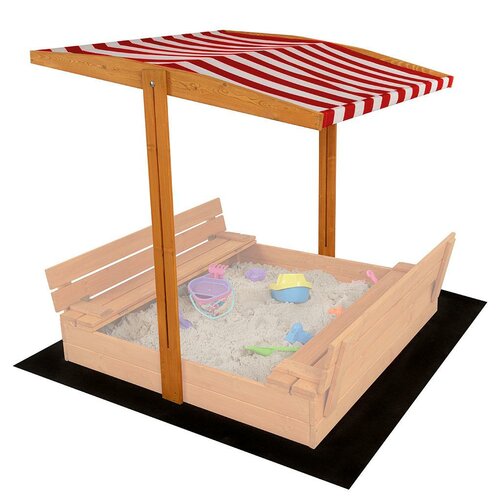 Copertină Baby Mix pentru lada de nisip din lemn  120 x 120 cm, roșu și alb