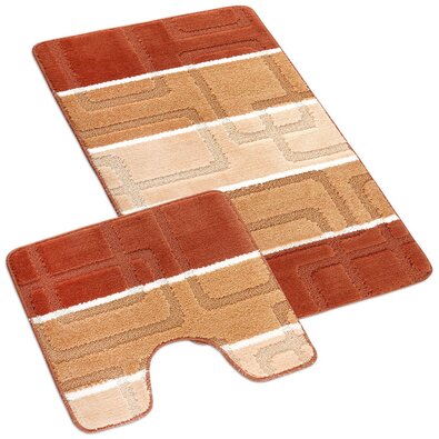 Bellatex Badematten-Set Avangard Platte terra, 60 x 100 cm, 60 x 50 cm