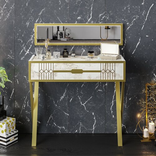 Dekorativer Tisch Frida White