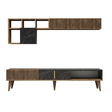 Milan Walnut and Black TV fal