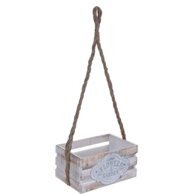 Recipient suspendat de jardinieră Flowers  garden, din lemn, 24 x 16 x 12 cm