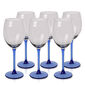 6-dielna sada pohárov na víno Blue, 330 ml