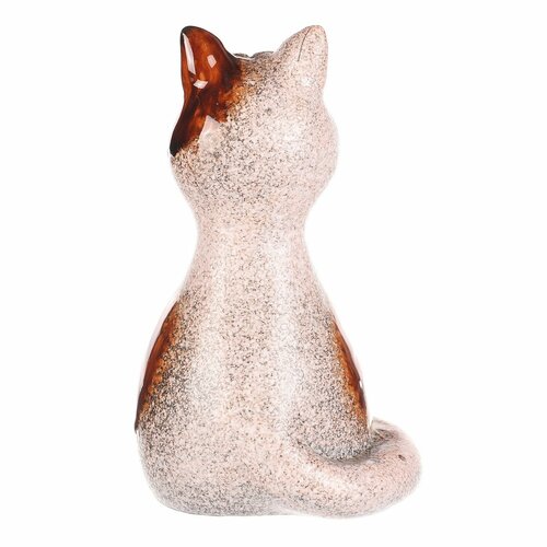 Dekoracja ogrodowa na ogrodzenie Cat, 9 x 9 x 15cm, ceramiczna