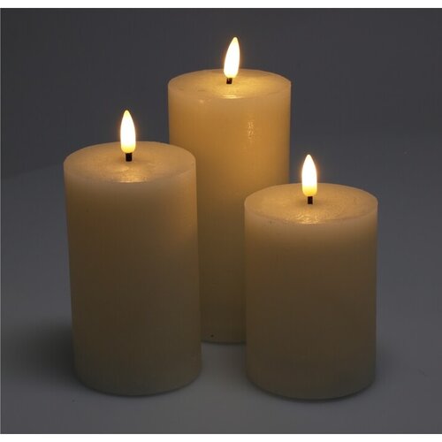 Komplet LED sveč Cande creamy 3 kos, bež