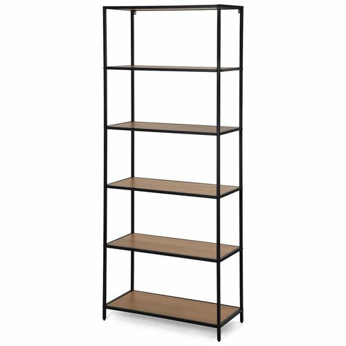 Kovový regál LOFTY Slim Classic Oak, 185 x 77 cm