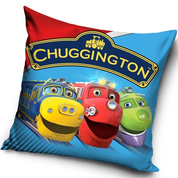 Carbotex Polštářek Chuggington Veselé vláčky, 40 x 40 cm
