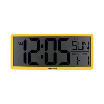 Karlsson 6020YE digitálne hodiny žltá, 35 cm