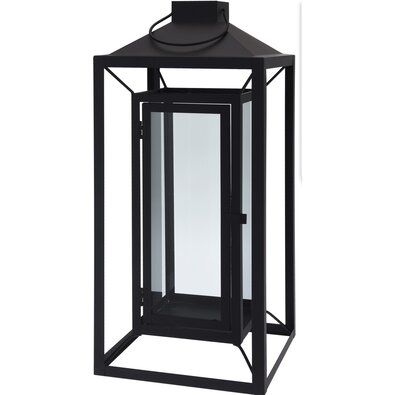 Latarenka metalowa Aosta czarny, 16 x 36 cm