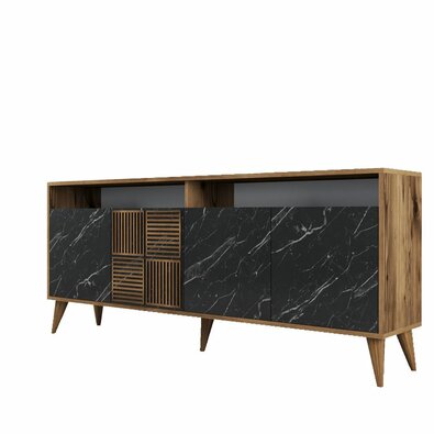 Schrank Milan 2 Walnut and Black Marble