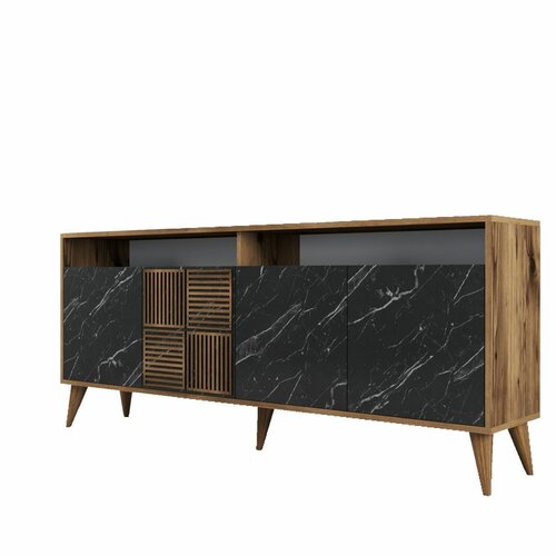 Schrank Milan 2 Walnut and Black Marble