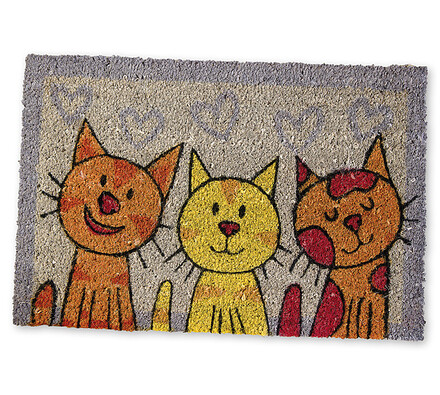 venkovní rohožka tři kočky z kokosu, 40x60 cm