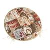 Bellatex Sitzkissen EMA rund glatt Kaffee braun, rot, Durchmesser 40 cm