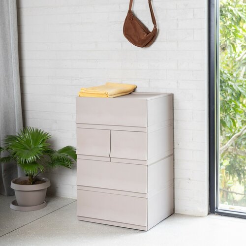 Modulare Aufbewahrungsbox Wave Junior Wood ohne Rollen 43,4 x 27,2 x 22 cm