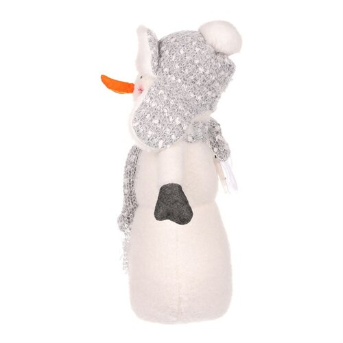 Vianočná dekorácia Snehuliak s LED hviezdami, v. 40 cm, biela