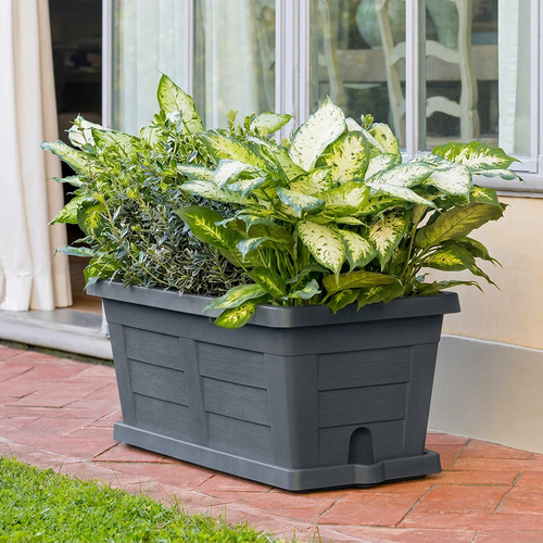 Bama große Gartenbox Legno Anthrazit, 60 x 30 x 25 cm
