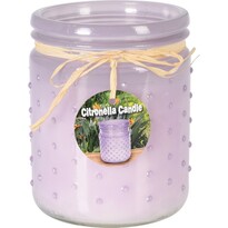 Repelentná sviečka Citronella 230 g, fialová, 10,5 x 12,5 cm