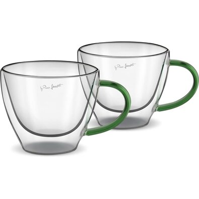 Lamart LT9115 Set 2 pahare cappuccino Vaso, 190ml, verde