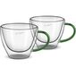 Lamart LT9115 2dílná sada sklenic na cappuccino Vaso, 190 ml, zelená