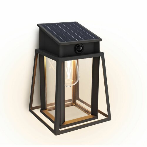 Solárne LED svietidlo Philips Lysin UltraEfficientso senzorom čierne, 3,2 W, 500 lm, 2700 K