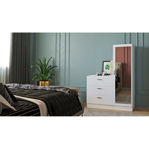 Komoda z lustrem Coco White